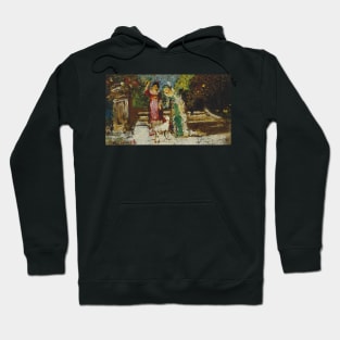 Two Women and Dog by Adolphe Monticelli Hoodie